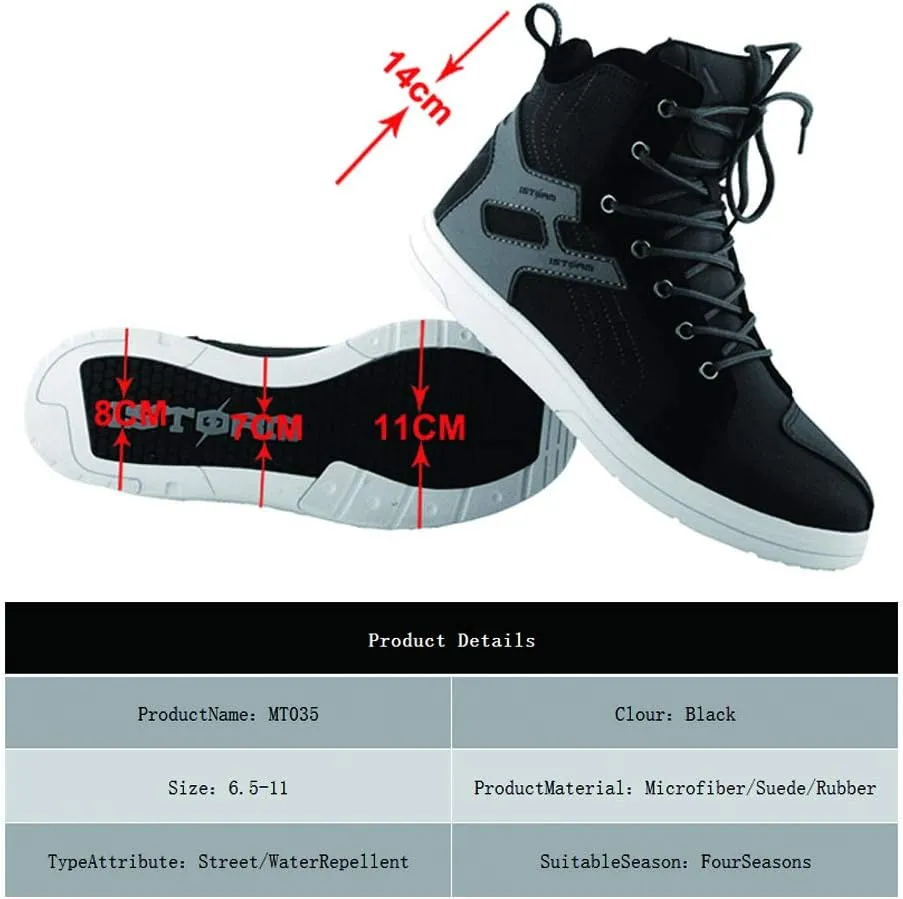 1Storm Men's Motorcycle Boots Rider Racing Black Hiking Trekking Outdoor Boots