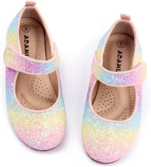 ADAMUMU Girls Dress Up Shoes Sparkly Shoes for Girls Princess Mary Jane School Uniform Dress Shoes in Performance, Prom and Graduation for Toddler/Little/Big Kids