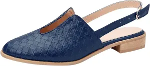 Adjustable Buckle Braided Sandals for Womens Comfortable Pointed Toe Closed Toe Slip On Cut Out Flats Mule Shoe Lightweight Wear-Resistant Daily Loafer