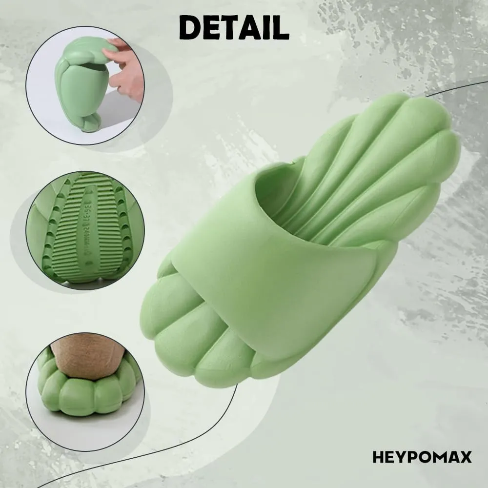 Adorable 3D Shell Cloud Comfort Slippers Women's 3CM Thick Sole, Non-Slip Bathroom Shoes with Shell Design & Noise-Free Indoor/Outdoor