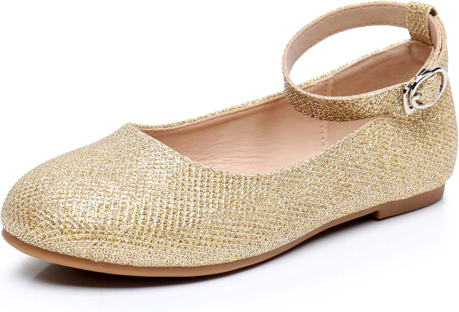 Ahannie Girl's Mary Jane Ballerina Flat Shoes, Kids Cross-Strap Ballet Dress Shoes for Wedding/Party/School (Toddler/Little Kid)
