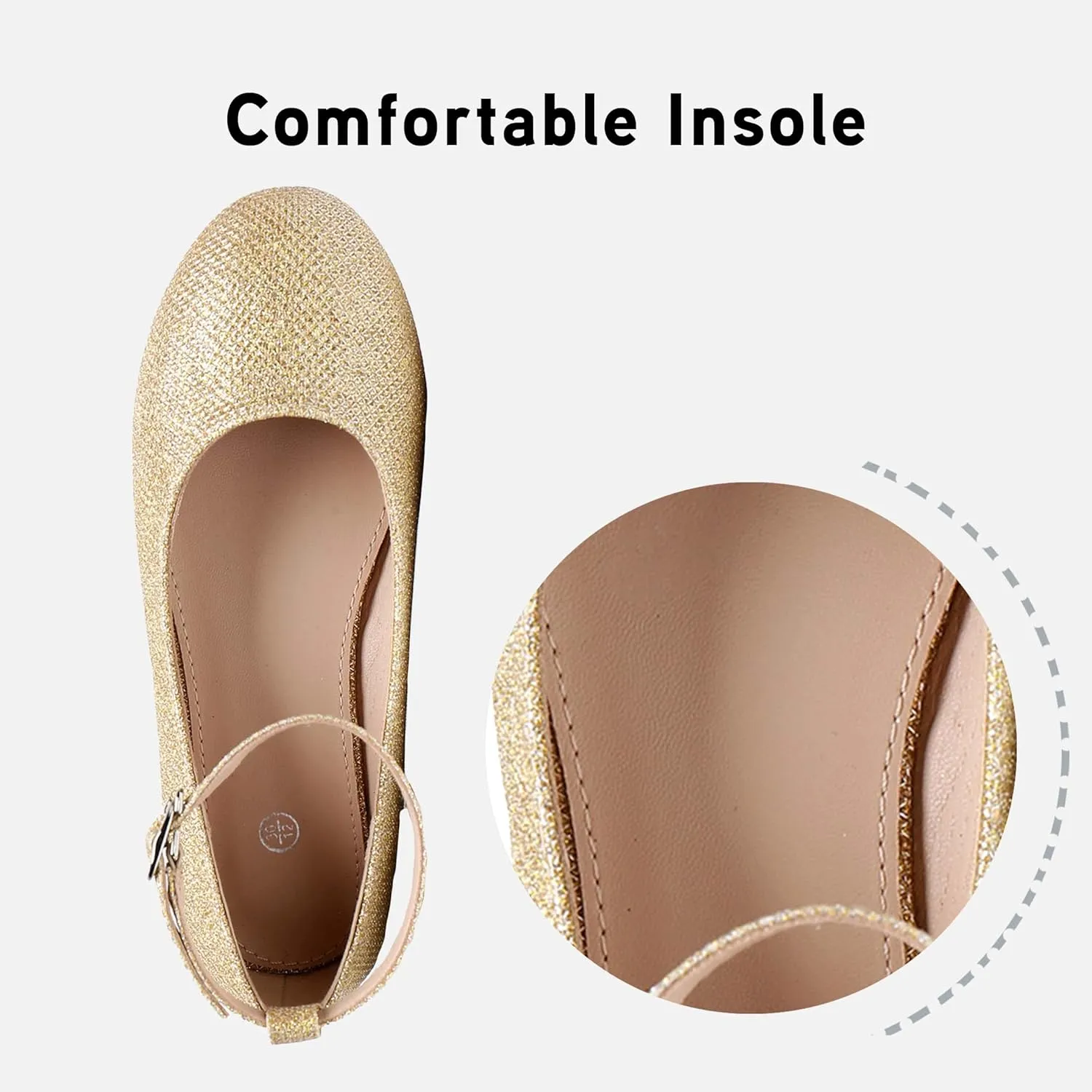 Ahannie Girl's Mary Jane Ballerina Flat Shoes, Kids Cross-Strap Ballet Dress Shoes for Wedding/Party/School (Toddler/Little Kid)