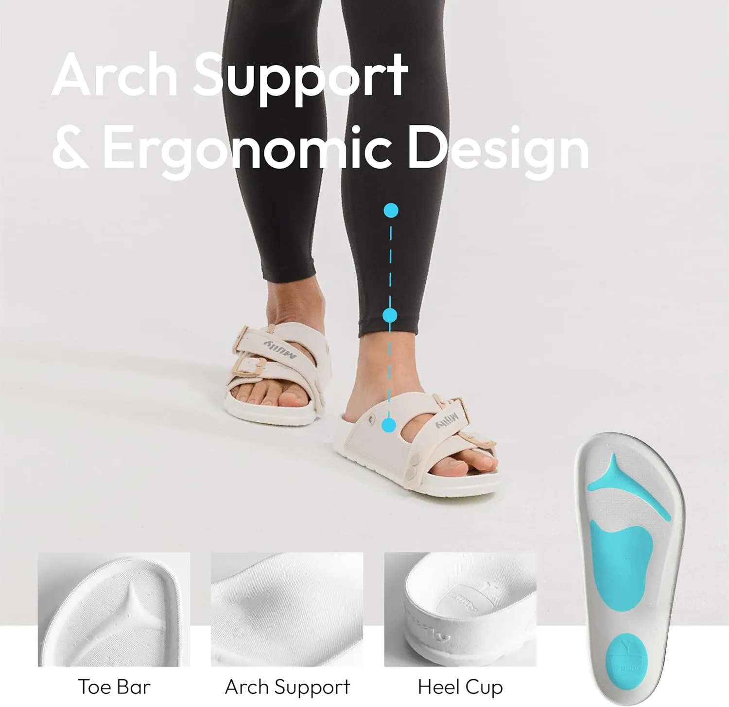 AIR 4-in-1 Sandals Soft Footbed Lightweight Recovery Arch Support Sustainable Travel pro (Unisex)