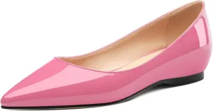AMBELIGHT Comfy Flats for Women Pointed Toe Slip On Pumps Business Dress Shoe