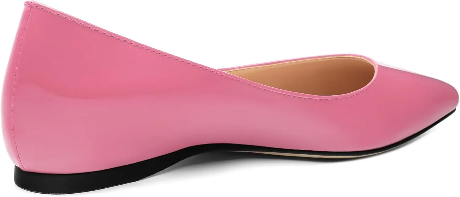 AMBELIGHT Comfy Flats for Women Pointed Toe Slip On Pumps Business Dress Shoe