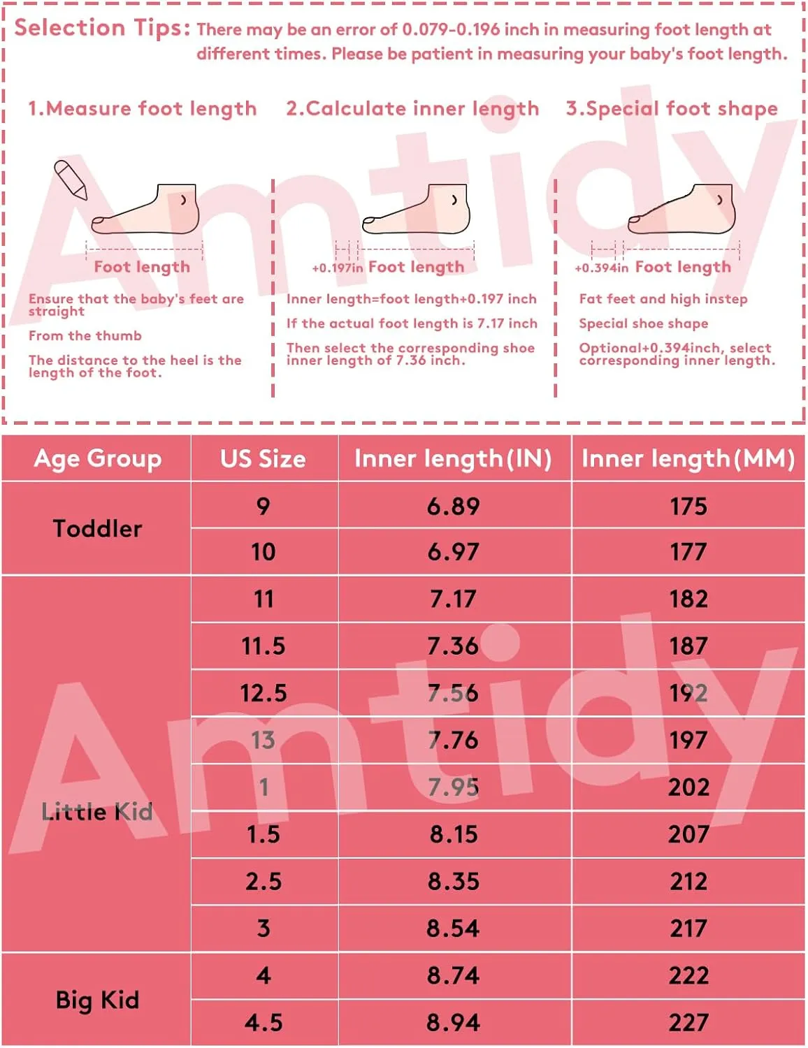 Amtidy Toddler Little Girl Mary Jane Dress Shoes - Ballet Flats for School Party Dress Shoes