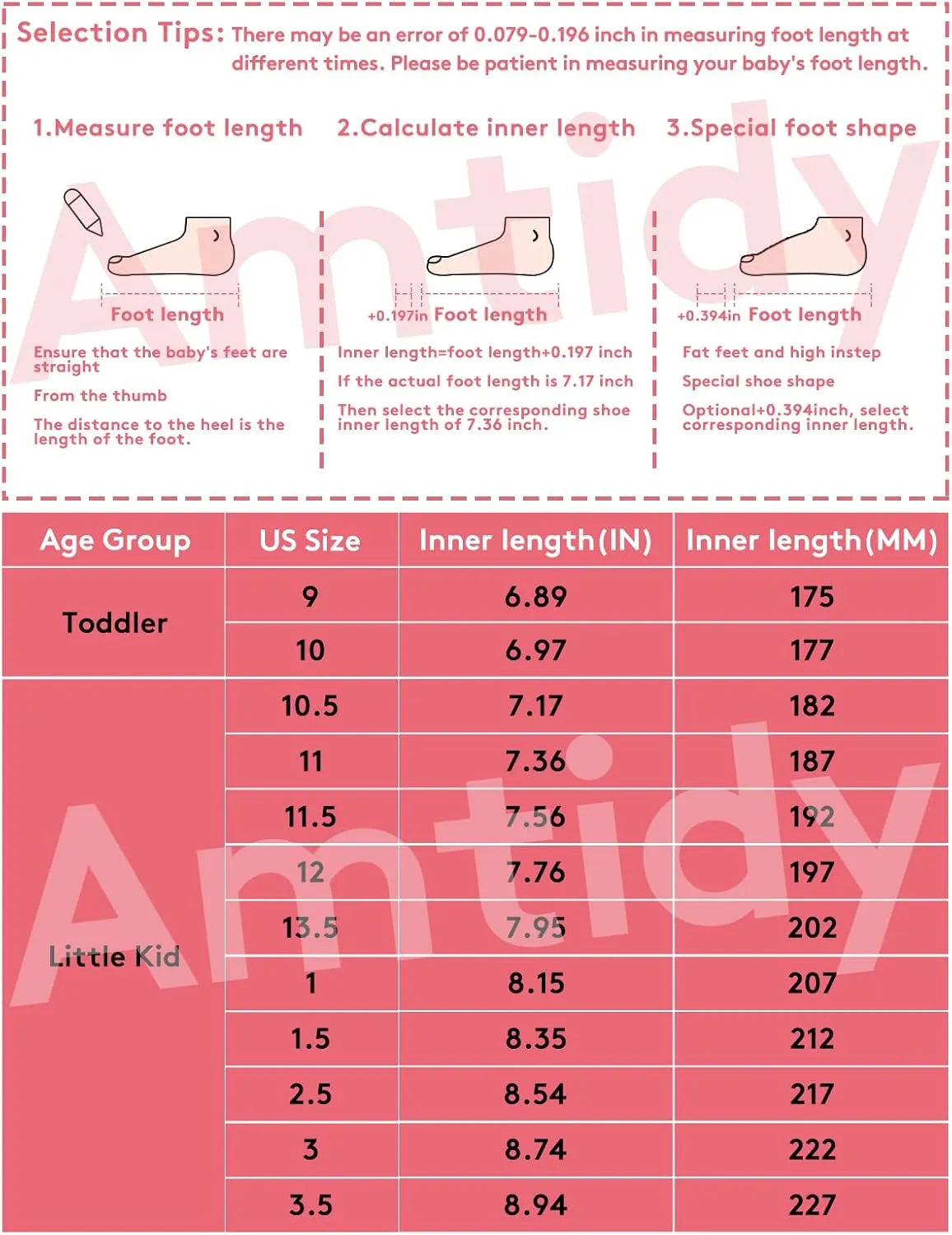 Amtidy Toddler Little Girl Mary Jane Dress Shoes - Ballet Flats for School Party Dress Shoes