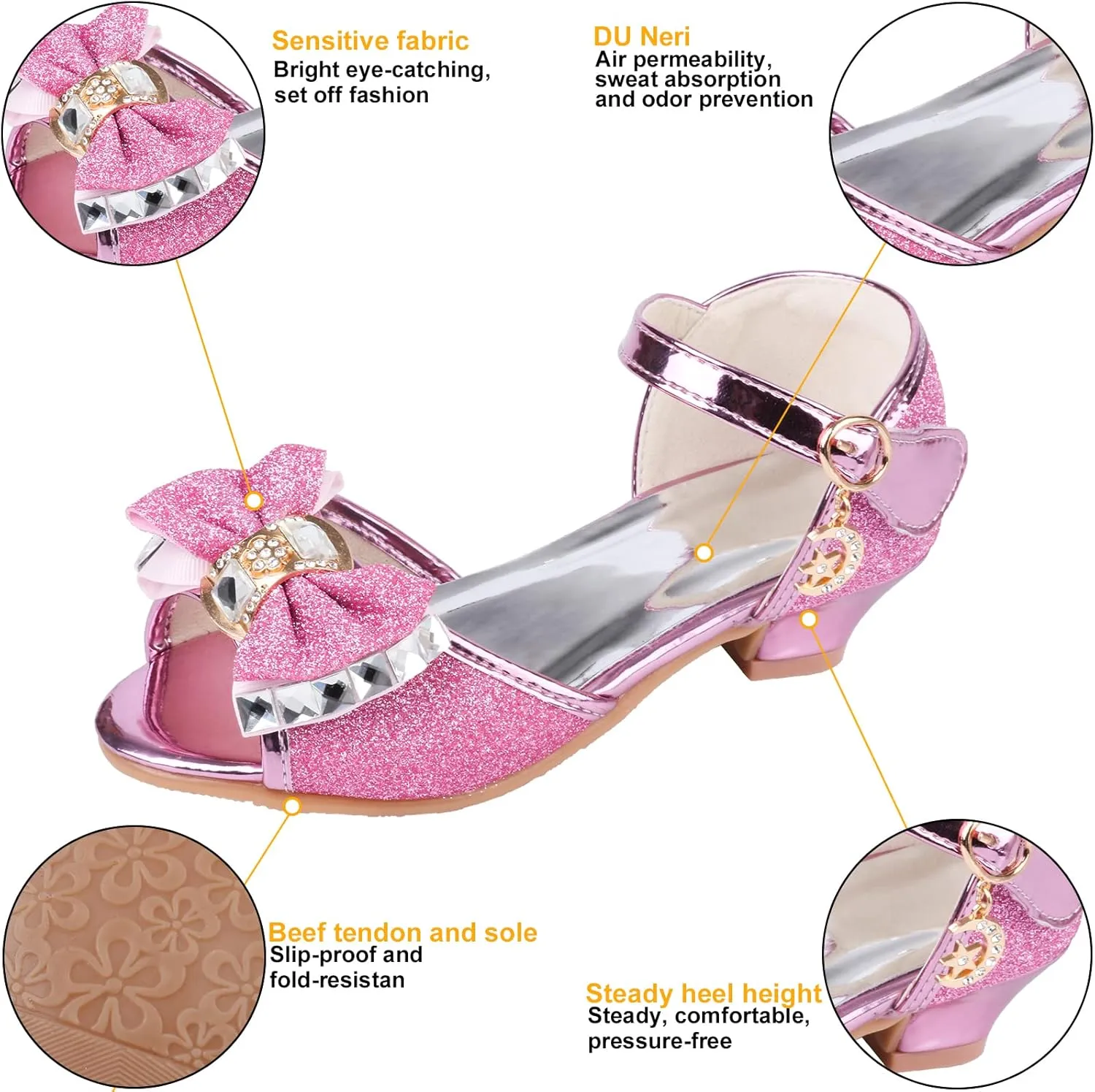 Amtidy Toddler Little Girl Mary Jane Dress Shoes - Ballet Flats for School Party Dress Shoes