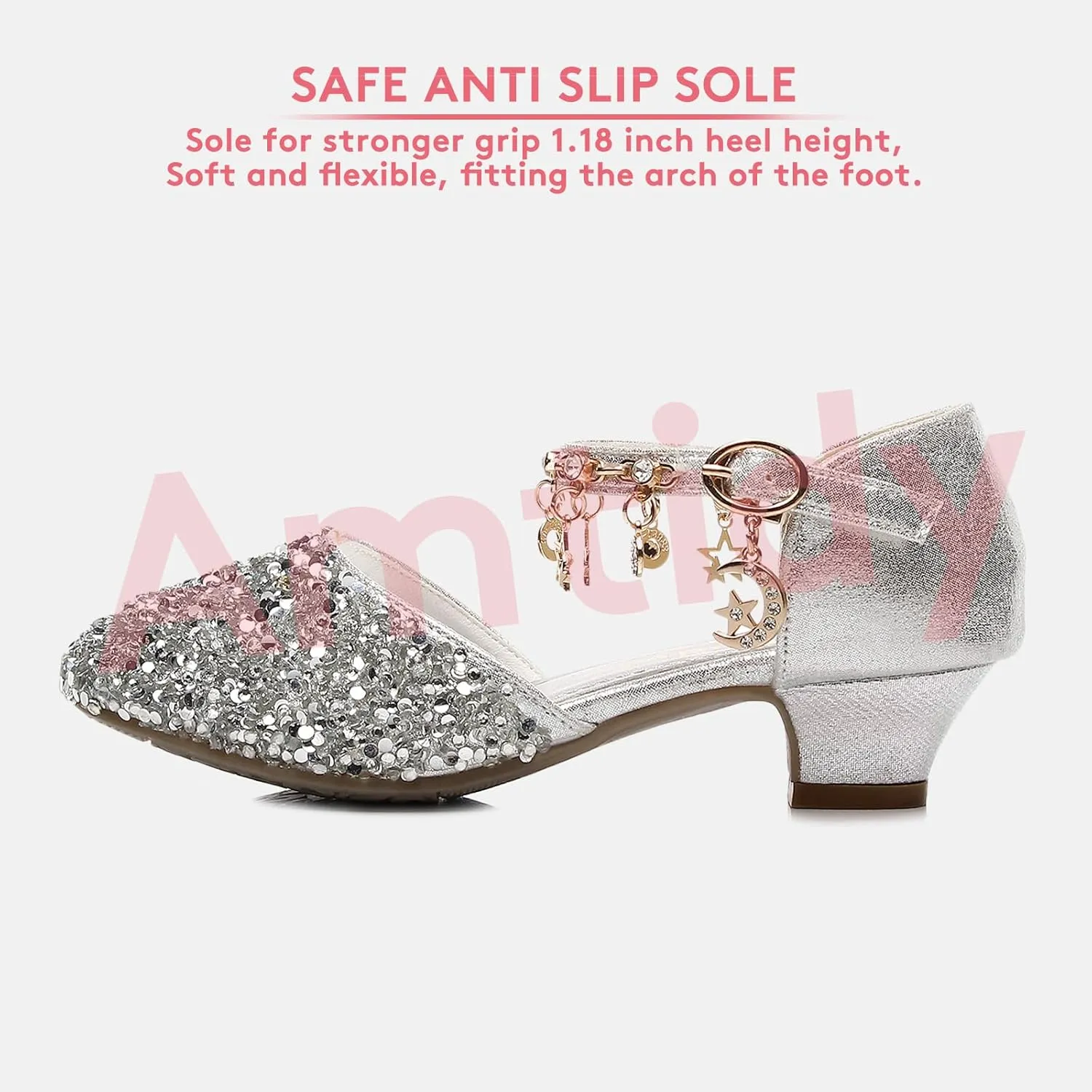 Amtidy Toddler Little Girl Mary Jane Dress Shoes - Ballet Flats for School Party Dress Shoes