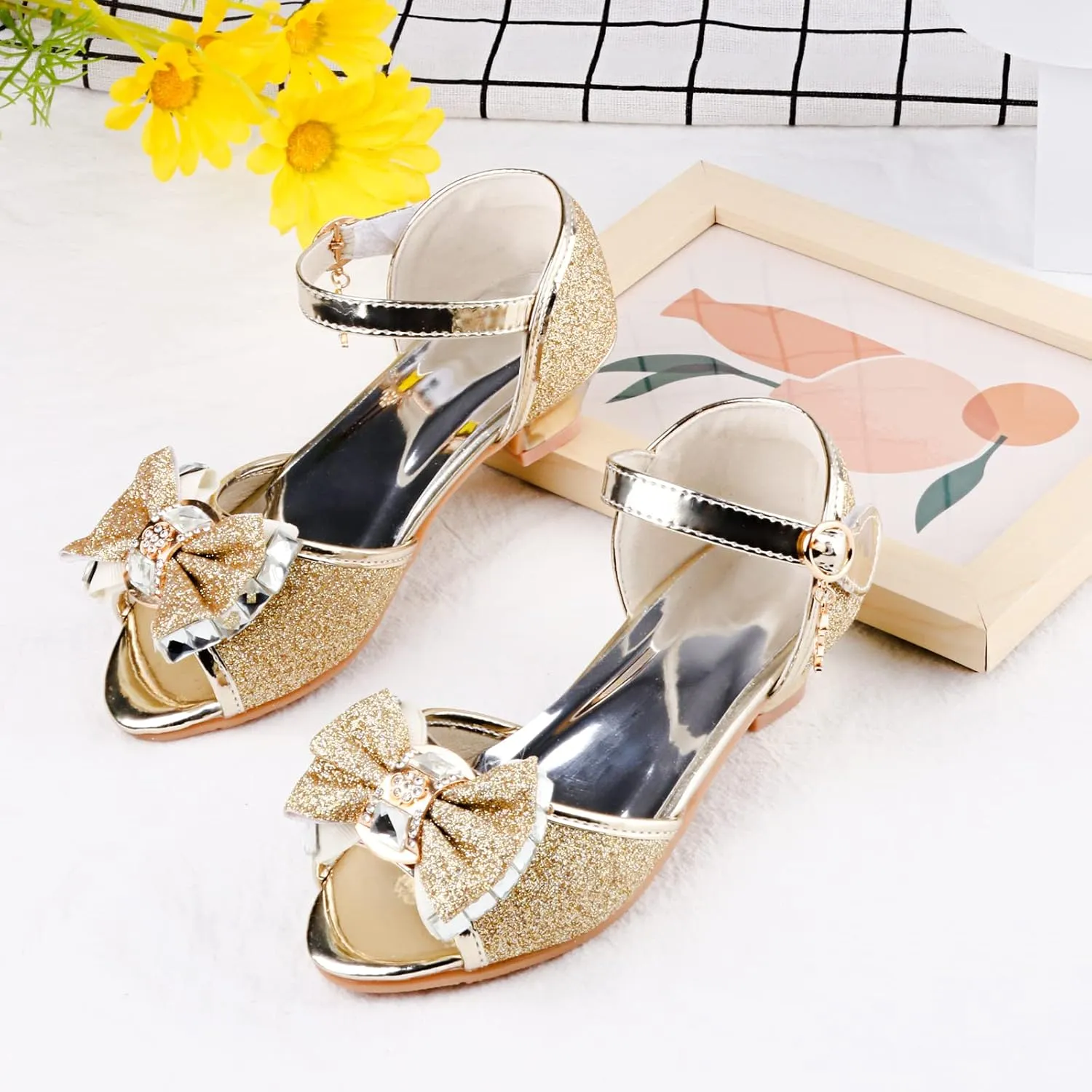 Amtidy Toddler Little Girl Mary Jane Dress Shoes - Ballet Flats for School Party Dress Shoes