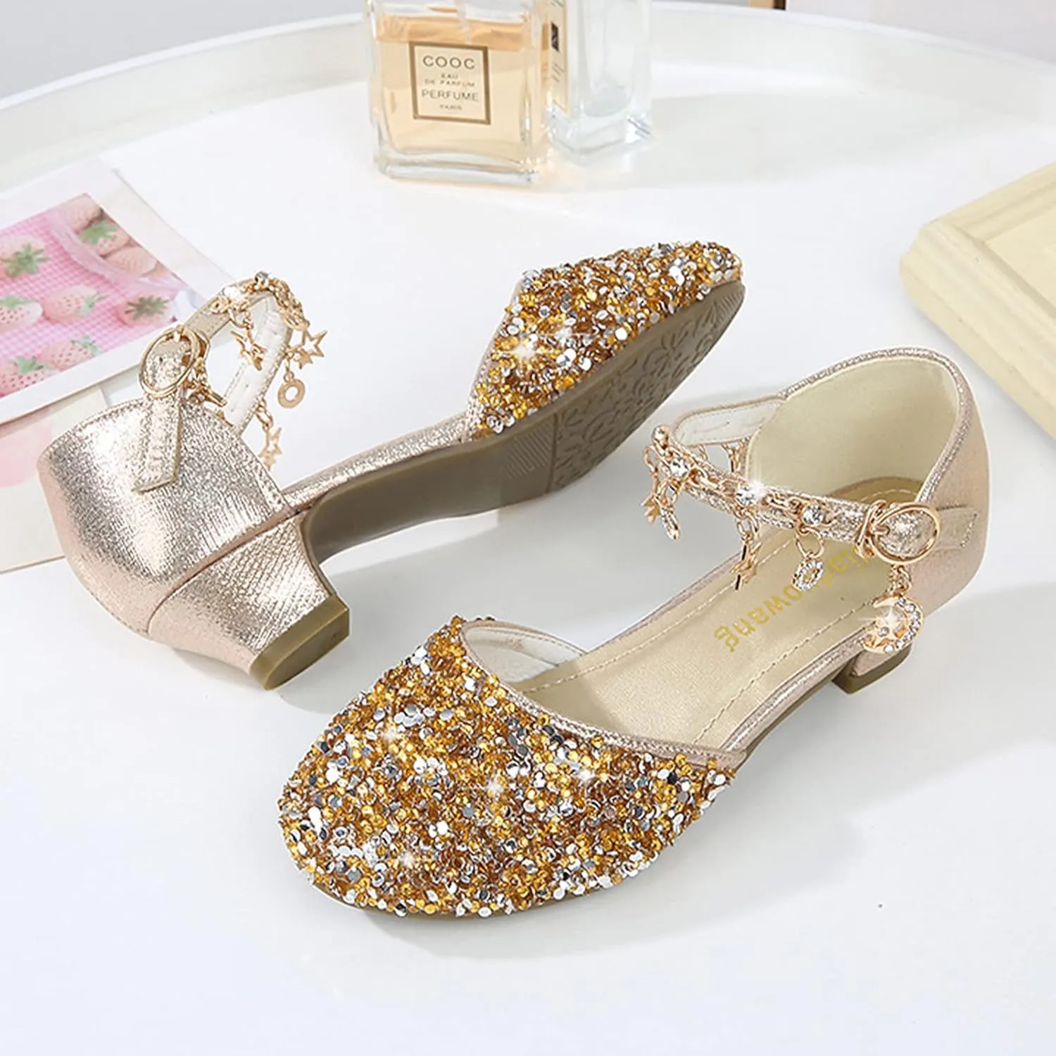 Amtidy Toddler Little Girl Mary Jane Dress Shoes - Ballet Flats for School Party Dress Shoes