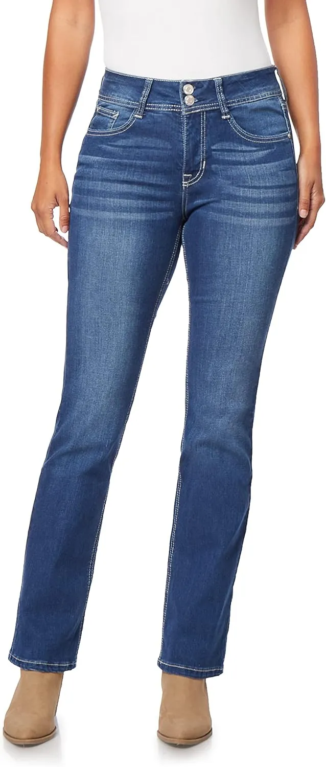 Angels Forever Young Women's Curvy Bootcut Mid-Rise Jeans (Standard and Plus)
