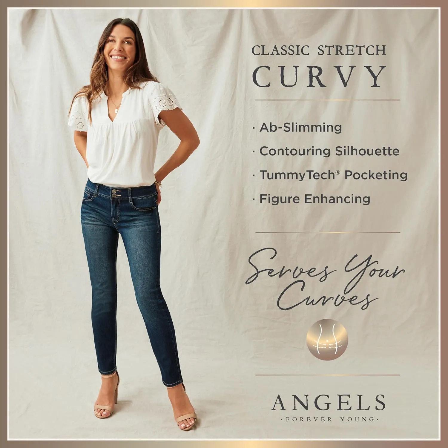 Angels Forever Young Women's Curvy Bootcut Mid-Rise Jeans (Standard and Plus)