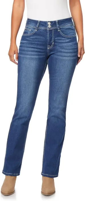 Angels Forever Young Women's Curvy Bootcut Mid-Rise Jeans (Standard and Plus)