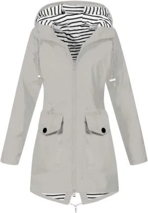 Aniywn Women's Waterproof Raincoat Outdoor Hooded Rain Jacket Windbreaker Lightweight Travel Rain Jacket Coats with Hood