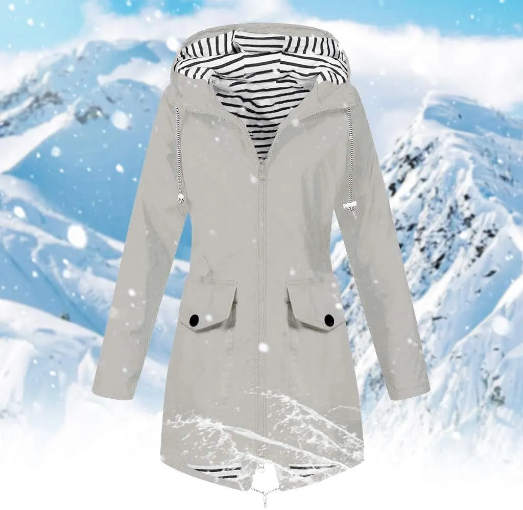 Aniywn Women's Waterproof Raincoat Outdoor Hooded Rain Jacket Windbreaker Lightweight Travel Rain Jacket Coats with Hood