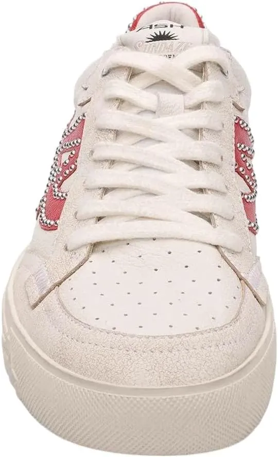 ASH Women's Moonlight Studs Sneakers, Vintage-Inspired Distressed Leather with Bold Starry Logo
