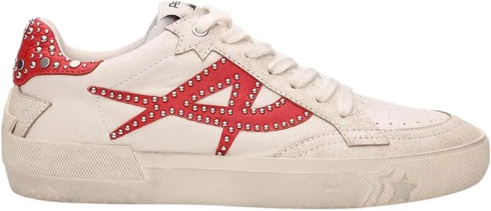 ASH Women's Moonlight Studs Sneakers, Vintage-Inspired Distressed Leather with Bold Starry Logo