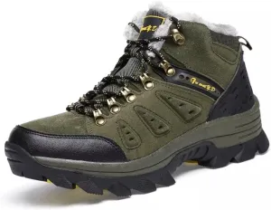Asifn Men's Boots Winter High Top Snow Boots Leather Outdoor Hiking Mid Trekking Shoes