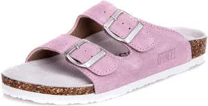 Asifn Women Men Slide Cork Sandal Flat Adjustable Strap Buckle Slip on Casual Open Toe Shoes Suede Summer