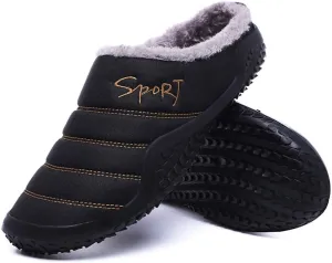 Asifn Womens Mens Slippers House Winter Slip on Shoes Warm Fur Lined Snow Plush Waterproof Indoor/Outdoor