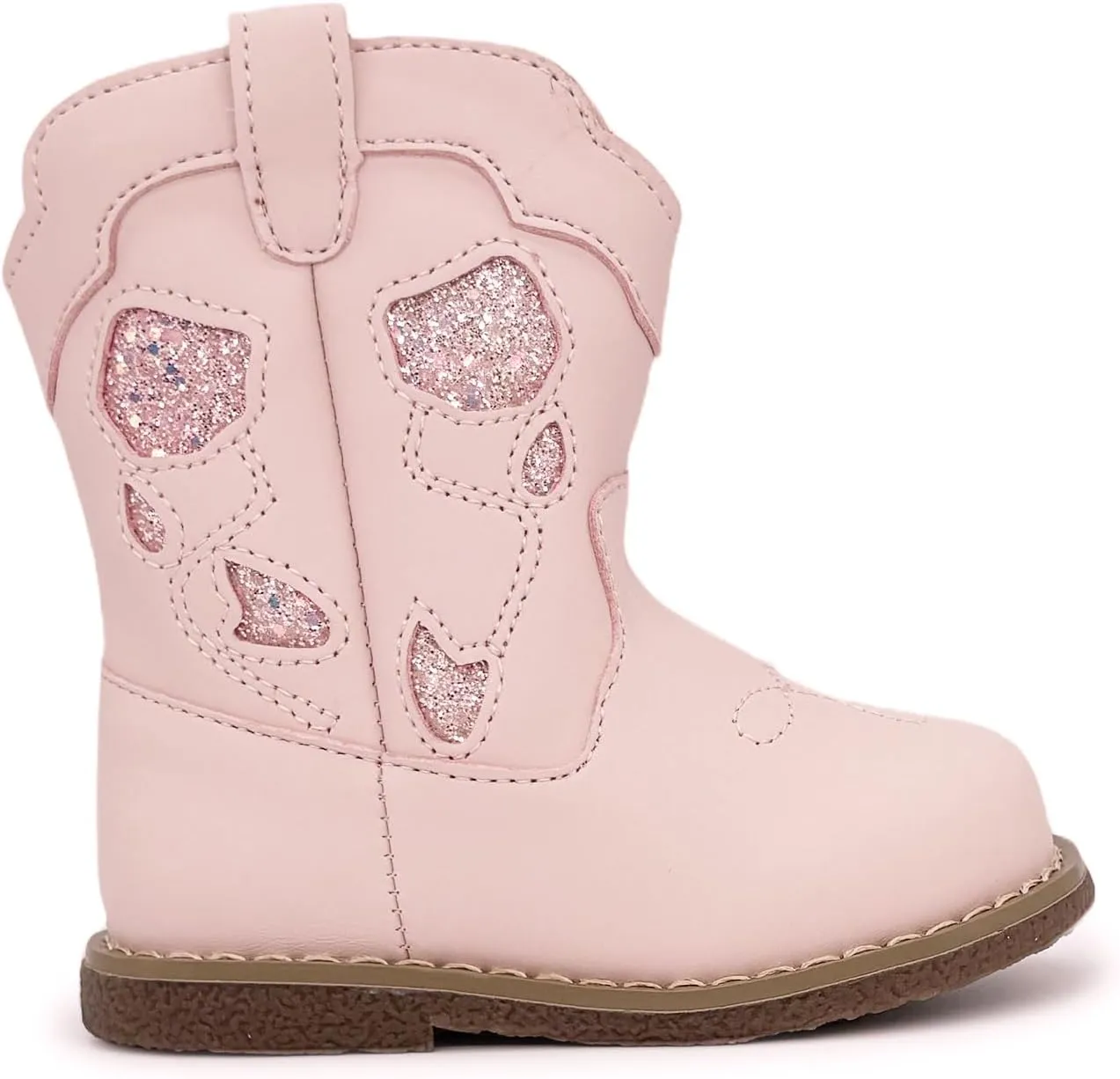 Baby Cowboy Cowgirl Boots Infant Boys Girls Western Booties Round Toe Riding Mid Calf Boots for All Seasons for 6 9 12 15 18 24 Months