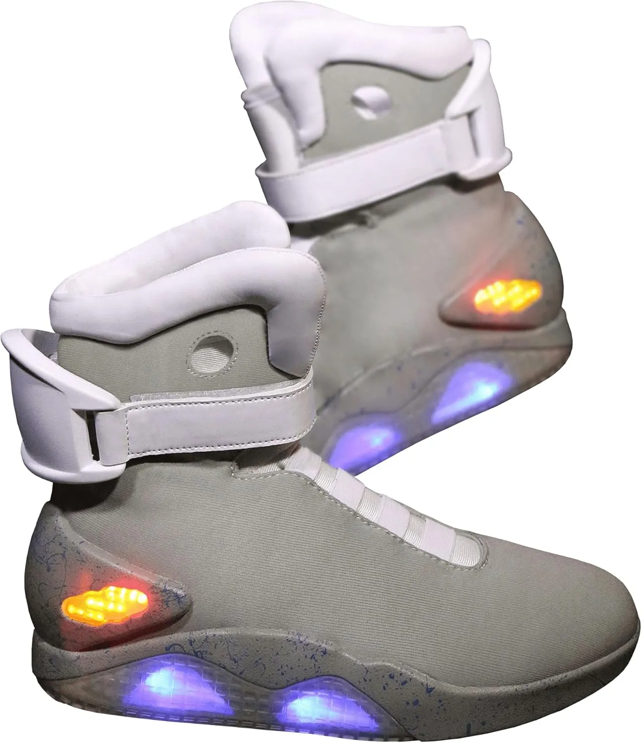 Back to the Future Shoes for Kids - Light Up LED Adjustable Strap Shoes with USB Charger - Movie Cosplay Sneakers