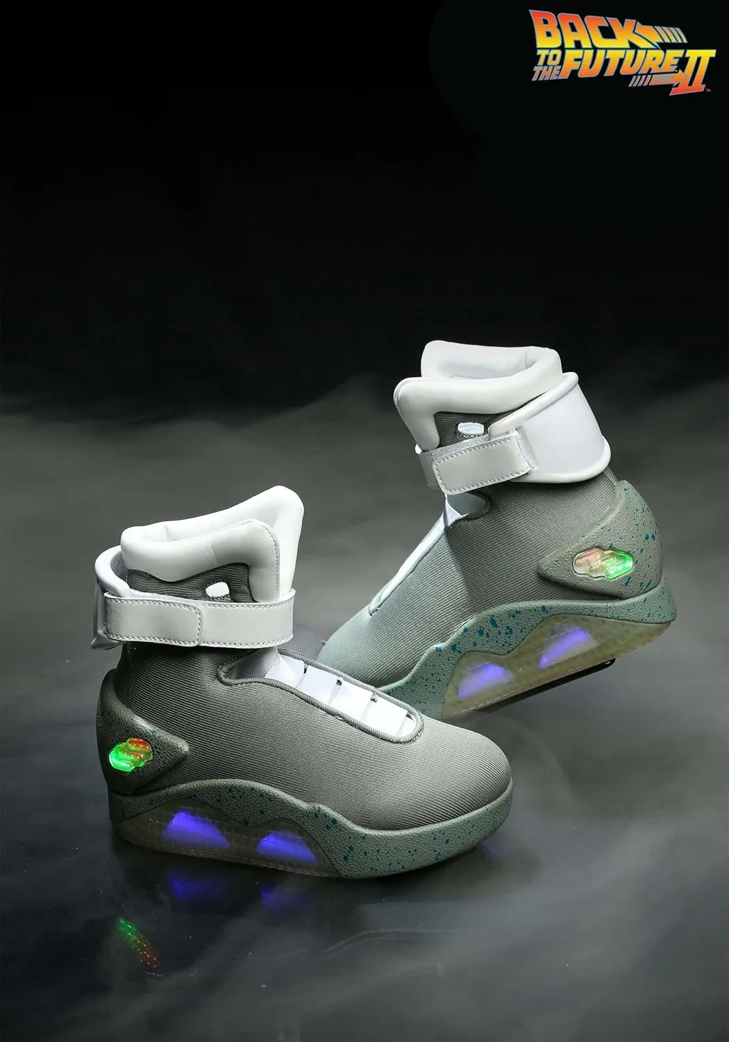 Back to the Future Shoes for Kids - Light Up LED Adjustable Strap Shoes with USB Charger - Movie Cosplay Sneakers