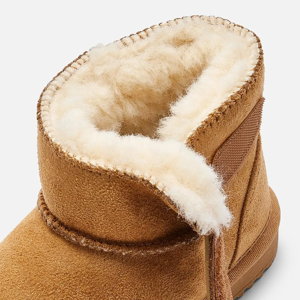 Balabala Little Kids Suede Winter Snow Boots, Warm Fur Lining Comfortable Mini Boots for Toddler Boys Girls