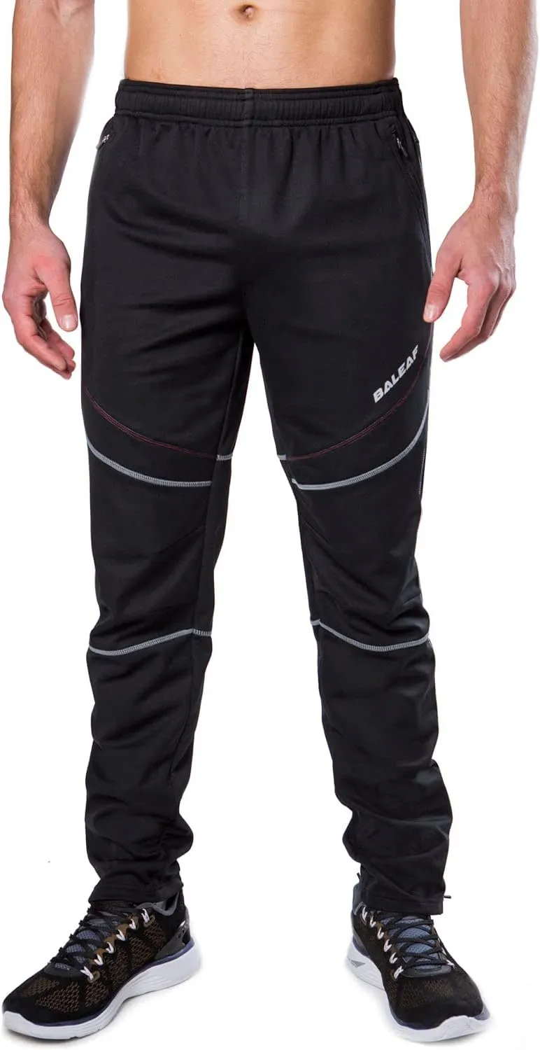 baleaf Men's Fleece Pants Winter Cycling Pants Mountain Bike Clothing Thermal Cold Weather Running Gear