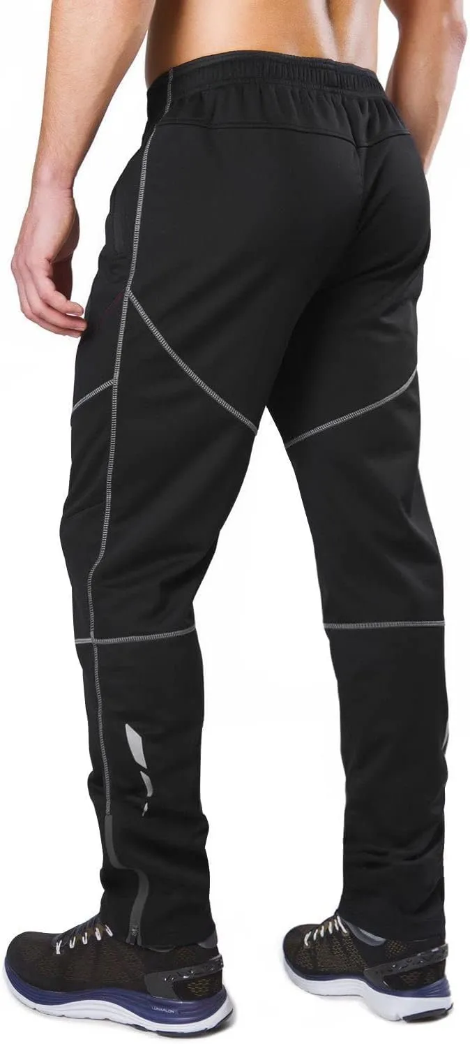 baleaf Men's Fleece Pants Winter Cycling Pants Mountain Bike Clothing Thermal Cold Weather Running Gear