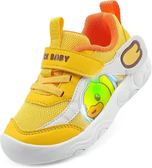 B.Duck Toddler Shoes for Girl and Boy Light Up Shoes [Comfortable & Playful] Kids Shoes with Led Toddler Running Shoes Toddler/Little Kid Sneakers Cute Cartoon Dinosaur Shoes Size 4-13