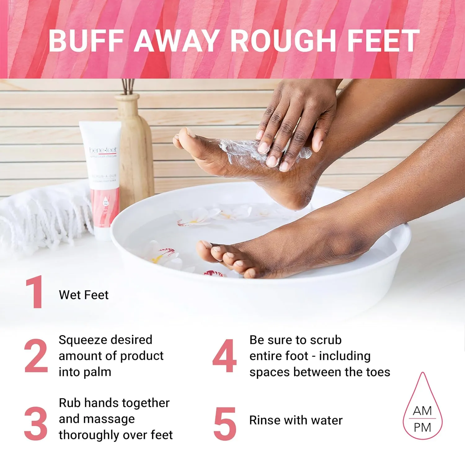 Benefeet Scrub-A-Dub Cooling Foot Scrub - Exfoliates   Refreshes Dry   Dull Skin, Get Smoother Skin from Heel to Toe, Made w/Vitamin E, Apple Cider Vinegar, Walnut Shell   Apricot Seed, 4 oz (2 Pack)