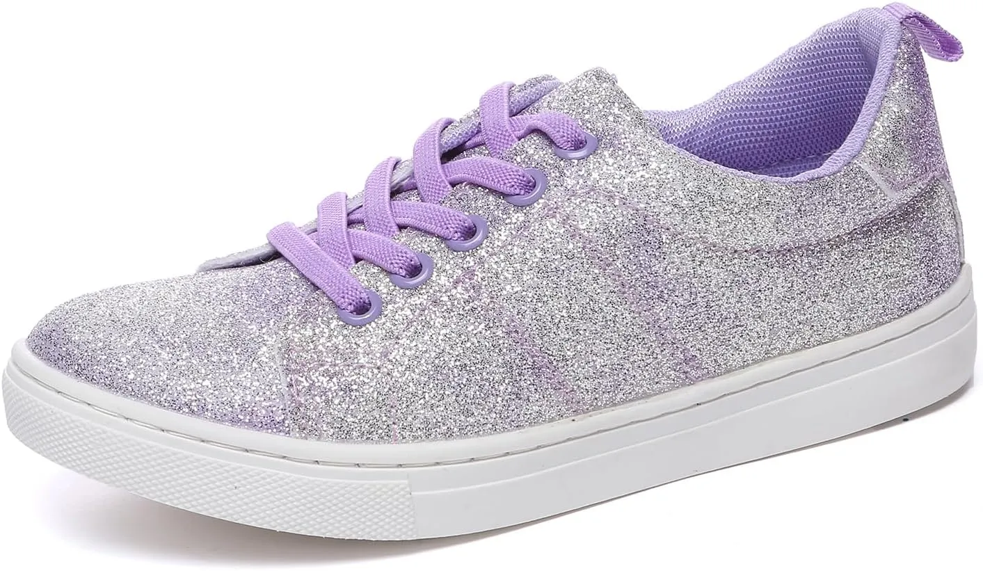 Bernal Girls & Boys Sparkle Glitter Sequin Sneakers Toddler/Little Kid/Big Kid Slip On School Low Top Walking Shoes Show Gift