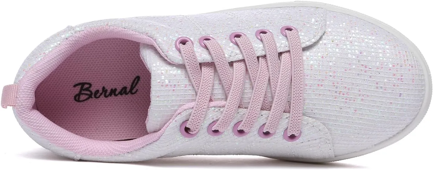 Bernal Girls & Boys Sparkle Glitter Sequin Sneakers Toddler/Little Kid/Big Kid Slip On School Low Top Walking Shoes Show Gift