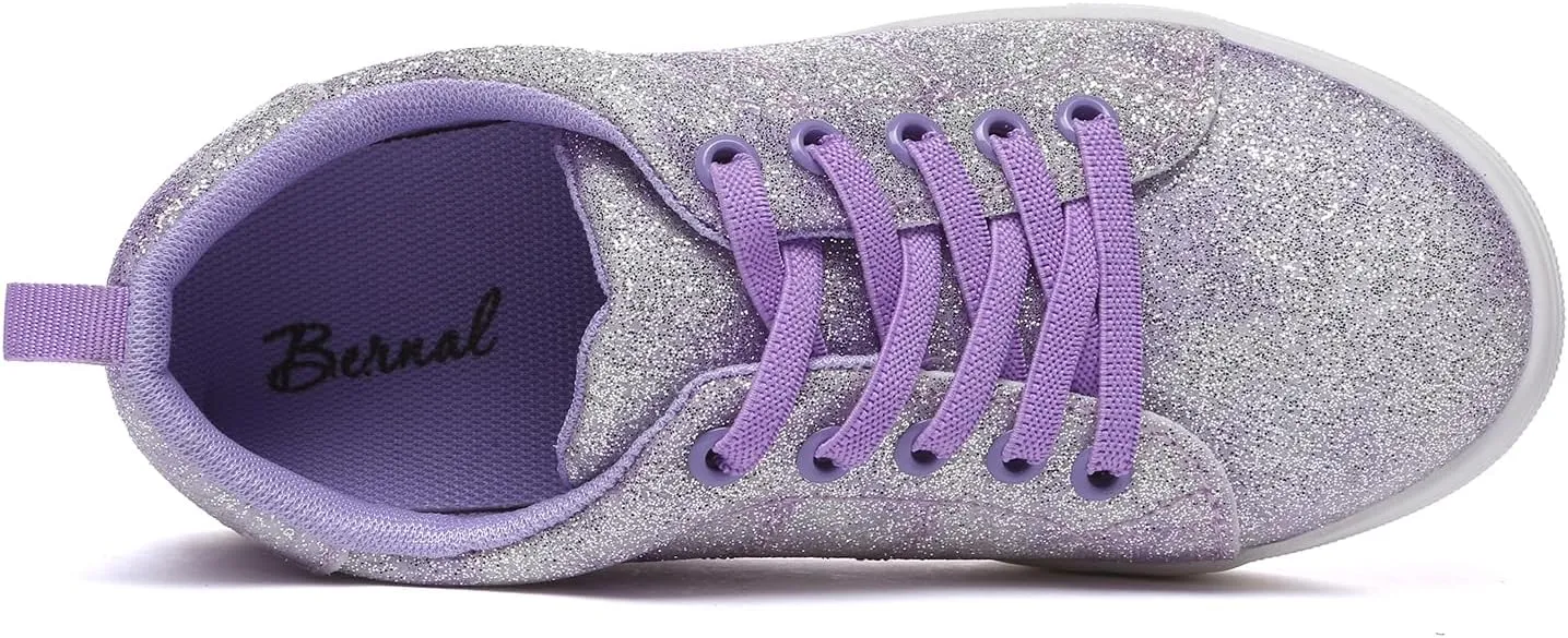 Bernal Girls & Boys Sparkle Glitter Sequin Sneakers Toddler/Little Kid/Big Kid Slip On School Low Top Walking Shoes Show Gift
