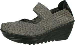 Bernie Mev Womens Lulia Wedge Pump Loafers-shoes, Grey, 9 US