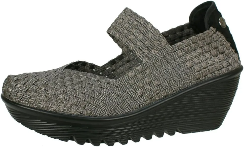Bernie Mev Womens Lulia Wedge Pump Loafers-shoes, Grey, 9 US