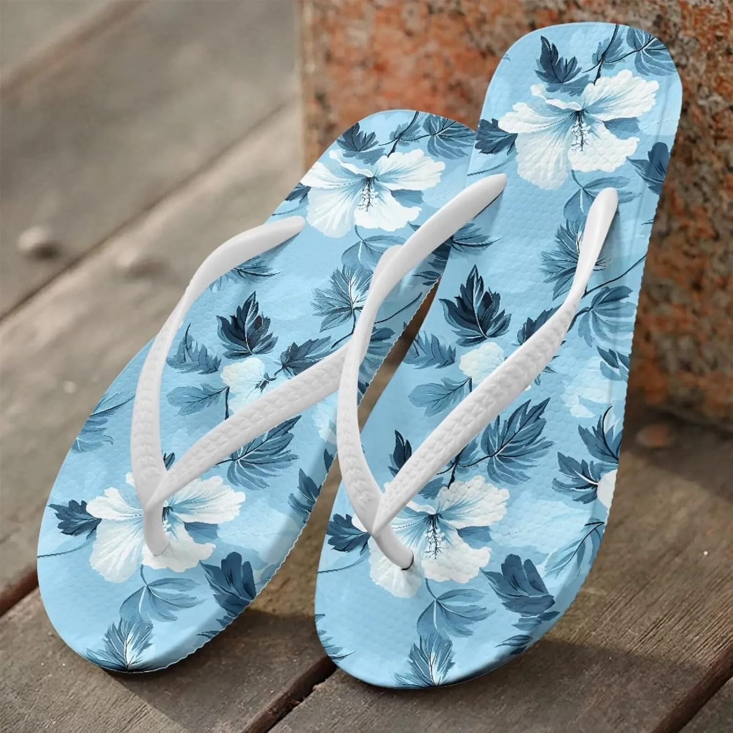 Binienty Flip Flop Women Trendy Tropical Thong Sandal Yoga Mat Slip on Beach Pool Walking Slipper Shoe