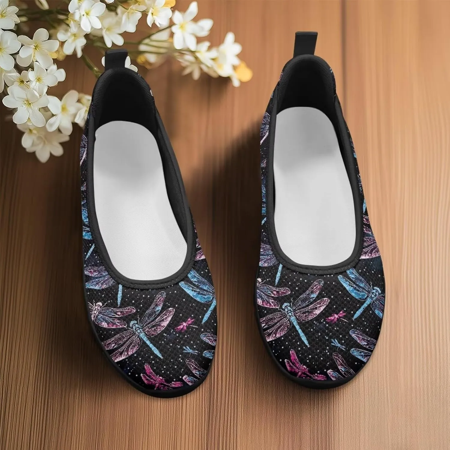 Binienty Ladies Walking Shoes Women Slip On Loafers Casual Nurse Teacher Mom Work Flats Non Slip Memory Foam Sole