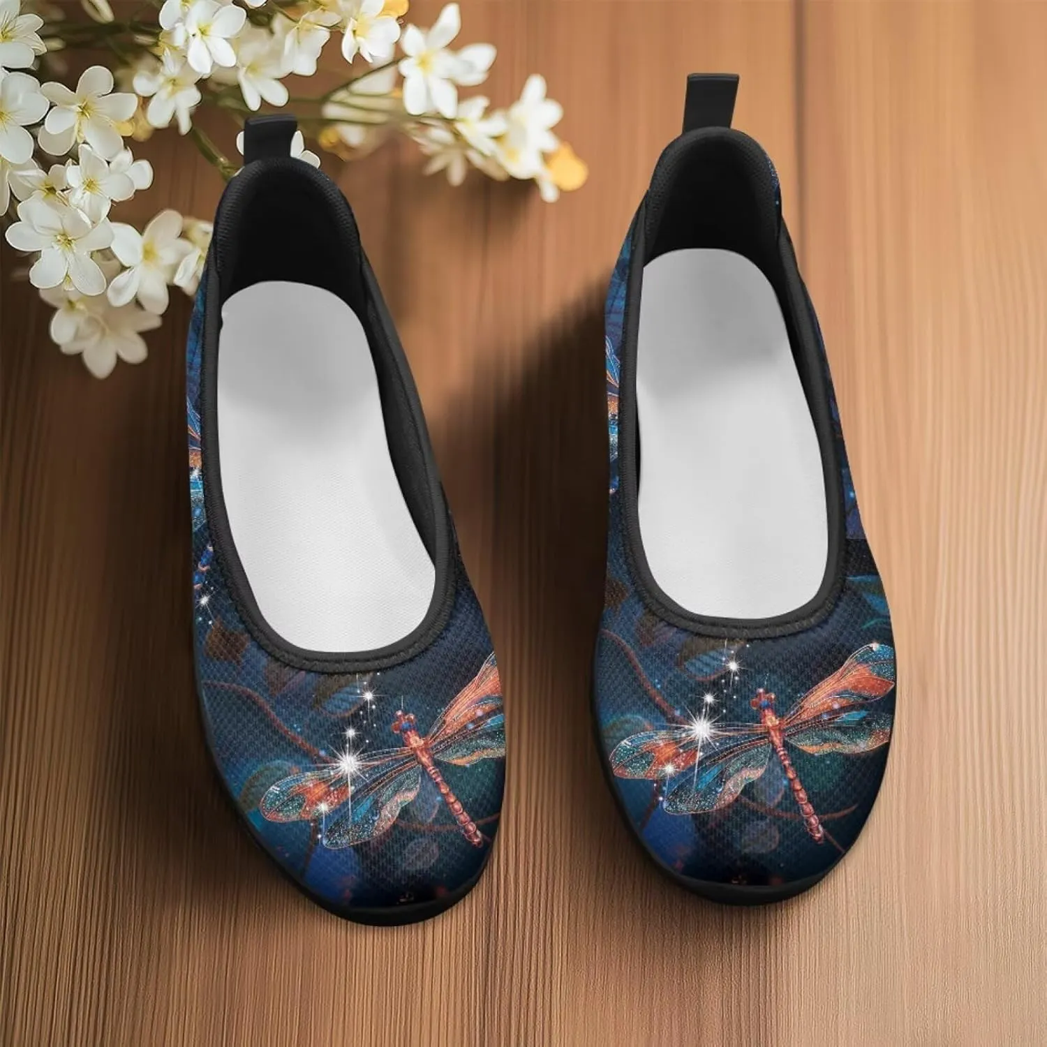 Binienty Ladies Walking Shoes Women Slip On Loafers Casual Nurse Teacher Mom Work Flats Non Slip Memory Foam Sole