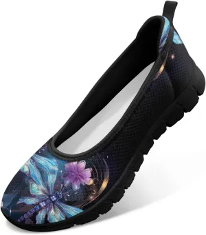 Binienty Ladies Walking Shoes Women Slip On Loafers Casual Nurse Teacher Mom Work Flats Non Slip Memory Foam Sole
