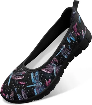 Binienty Ladies Walking Shoes Women Slip On Loafers Casual Nurse Teacher Mom Work Flats Non Slip Memory Foam Sole
