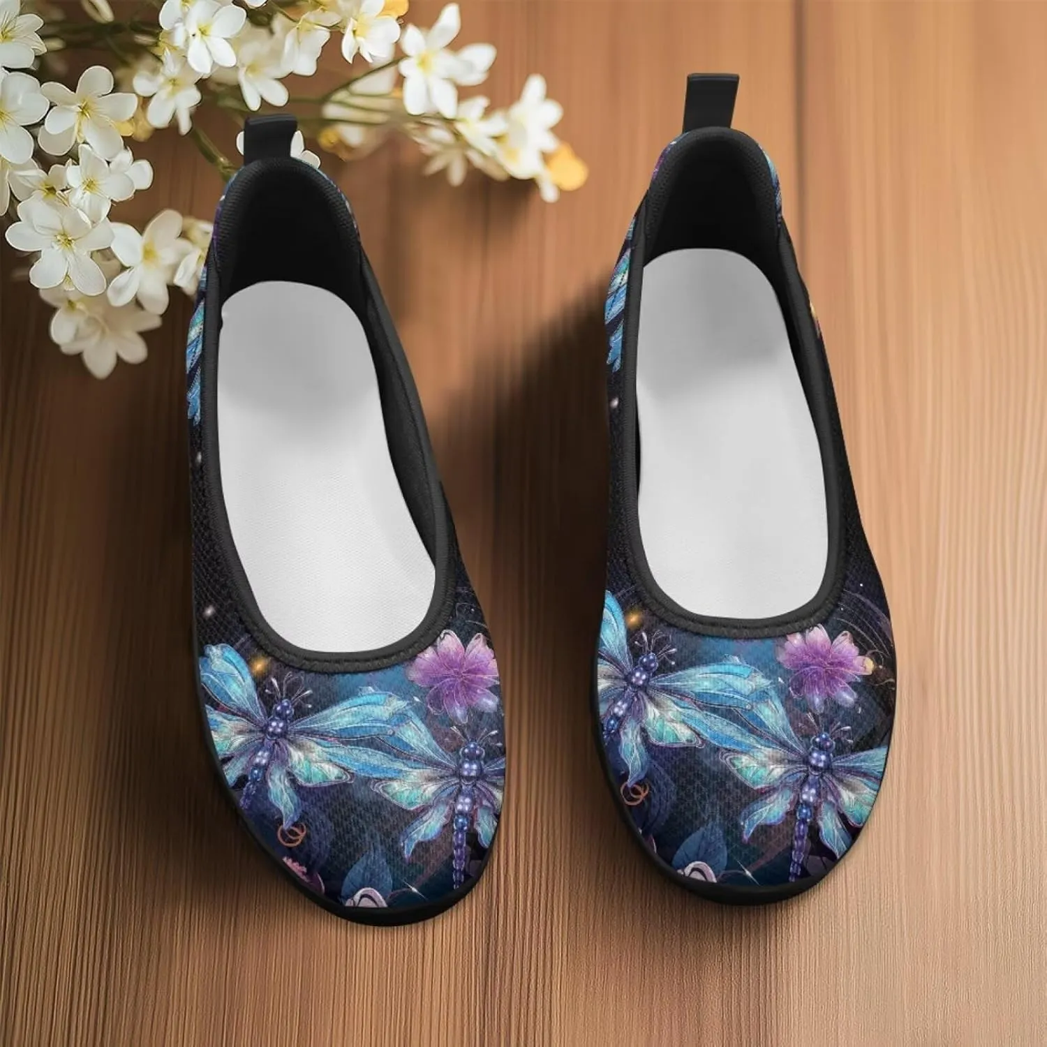 Binienty Ladies Walking Shoes Women Slip On Loafers Casual Nurse Teacher Mom Work Flats Non Slip Memory Foam Sole