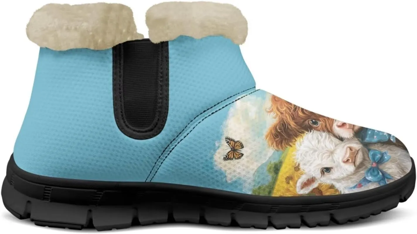 Binienty Snow Boots for Women Anti-Slip Fur Fleece Lined Ankle Boot Winter Boots Outdoor