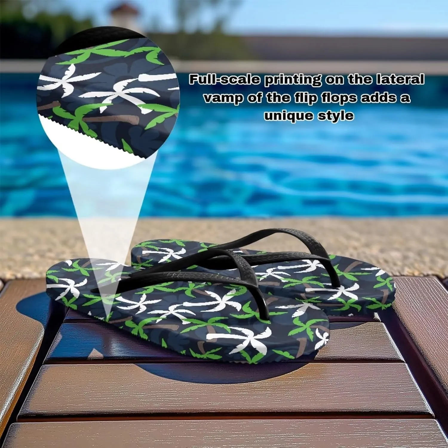 Binienty Women Flip Flops Fashion Slide Sandals Non Slip Summer Slippers Bathroom Shower Shoes US 5-9