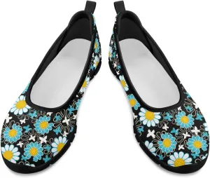 Binienty Women's Flats Fashion Slip on Mesh Walking Shoes Round Toe Box Loafers Female Dressy Work Shoe