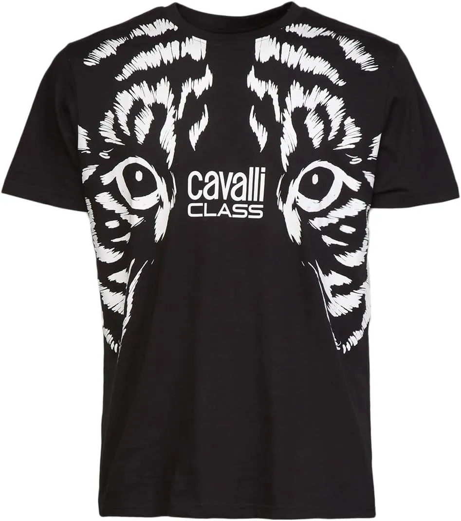 Black Tiger Eyes Print Fashion T-Shirt-XL for Mens, X-Large