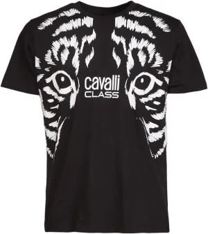 Black Tiger Eyes Print Fashion T-Shirt-XL for Mens, X-Large