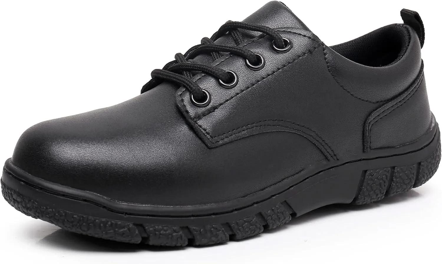 Blikcom Boys Kids School Uniform Shoes Adjustable Laces Formal Oxford Dress Shoes Loafers